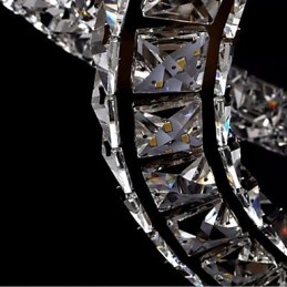 תאורת תליון קריסטל מודרני יחיד D40CM שלושה צדדים K9 קריסטל אורות תקרה מקורה גופי מנורה