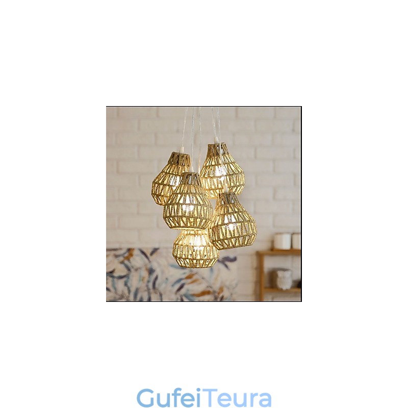 Cage Rope Creative RETRO Art 5 Head Chandelier