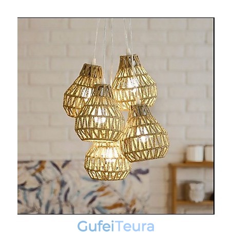 Cage Rope Creative RETRO Art 5 Head Chandelier