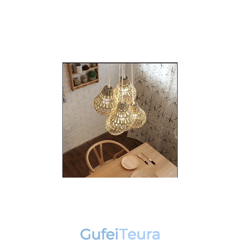 Cage Rope Creative RETRO Art 5 Head Chandelier