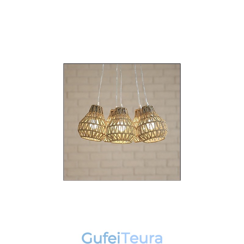 Cage Rope Creative RETRO Art 5 Head Chandelier