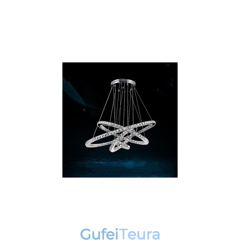 תליון קריסטל נברשת תקרה K9 שקוף קריסטל עגול 4 טבעות טבעת גדולה (לבן חם) אחר (לבן קריר)