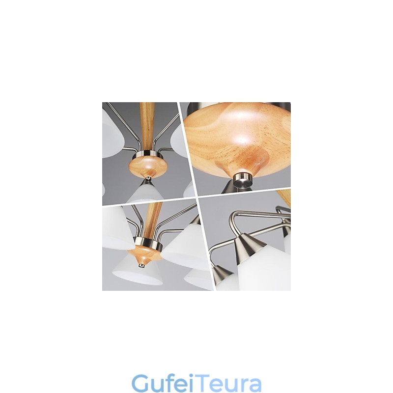 אורות תליון מודרני עכשווי עץ במבוק