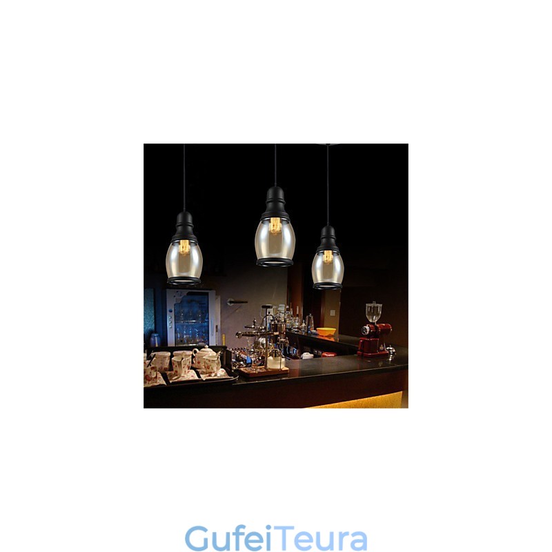 רטרו תאורת לופט אורות תליון זכוכית