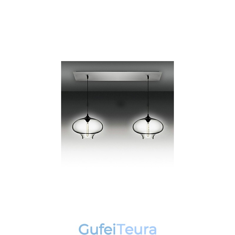 2 אור תליון זכוכית מודרנית בעיצוב בועות שחורות