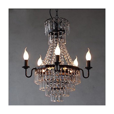 מנורת קריסטל רטרו אמריקאית קאנטרי