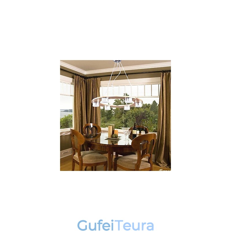 אורות תליון מודרני עכשווי עץ במבוק