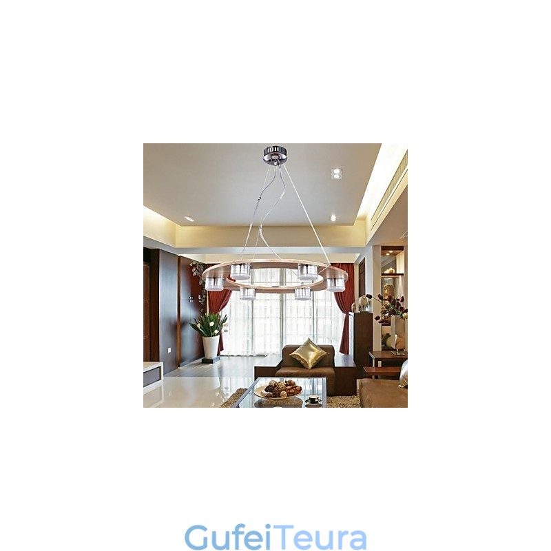 אורות תליון מודרני עכשווי עץ במבוק