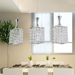 3 אורות מסגרת מתכת K9 קריסטל נברשת Droplight Send Bulb