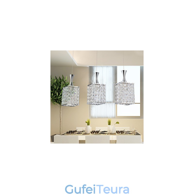 3 אורות מסגרת מתכת K9 קריסטל נברשת Droplight Send Bulb