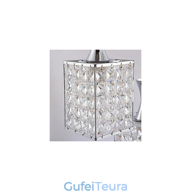 3 אורות מסגרת מתכת K9 קריסטל נברשת Droplight Send Bulb