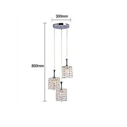 3 אורות מסגרת מתכת K9 קריסטל נברשת Droplight Send Bulb
