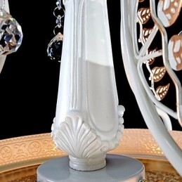 תליון לבן בדוגמת שני אורות גוון זכוכית מוזהב ביד אירופאי רטרו קלאסי