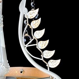 תליון לבן בדוגמת שני אורות גוון זכוכית מוזהב ביד אירופאי רטרו קלאסי