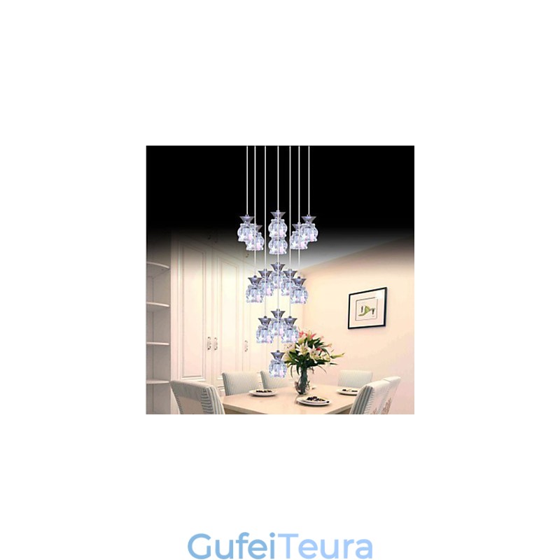 מסעדה 15 ראשי תליון קריסטל פשוט מודרני