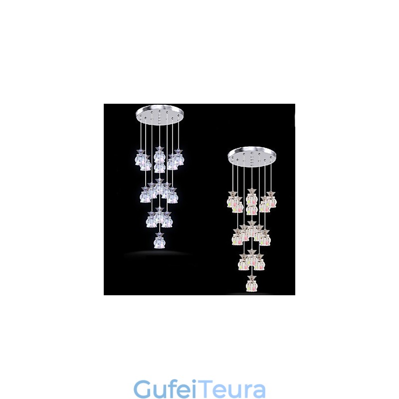 מסעדה 15 ראשי תליון קריסטל פשוט מודרני