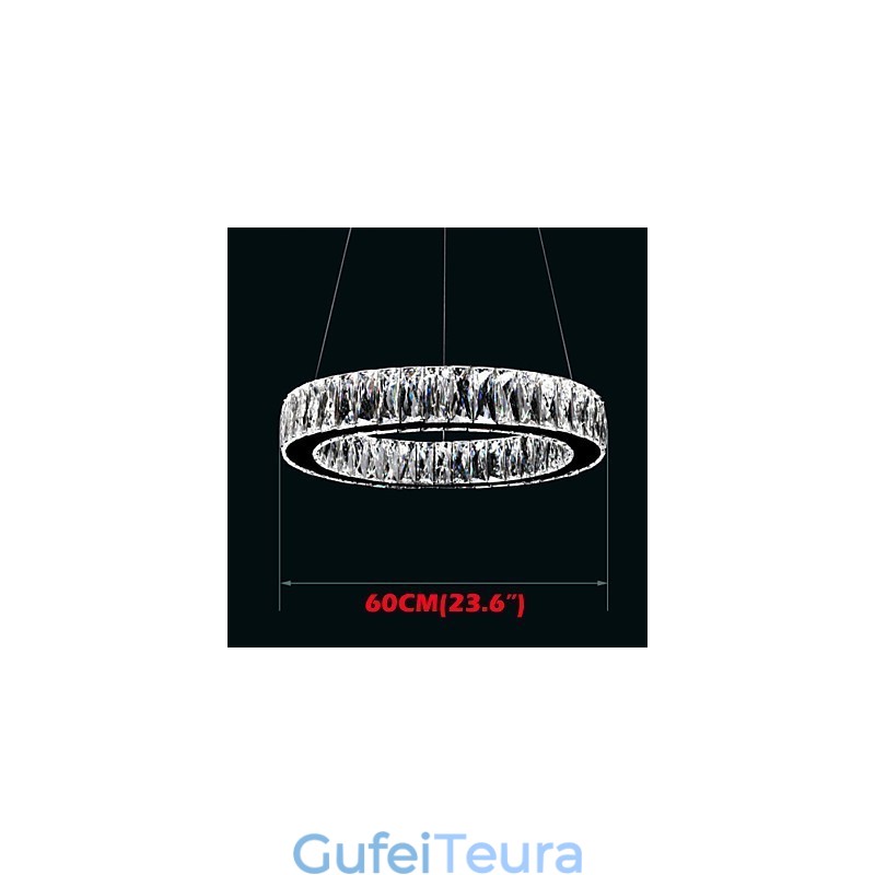 תאורת נברשת קריסטל טבעות בודדות מודרניות K9 גופי תאורה לתקרה פנימית קריסטל גדולות