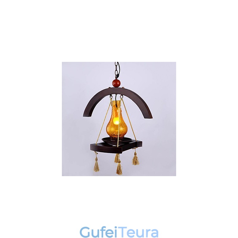 מנורת תליון אמריקאי מעץ מלא