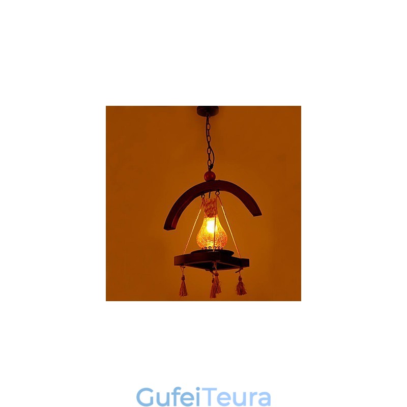 מנורת תליון אמריקאי מעץ מלא