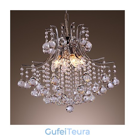 אור תליון מתכת מצופה אלקטרו בסגנון מיני קריסטל מודרני עכשווי