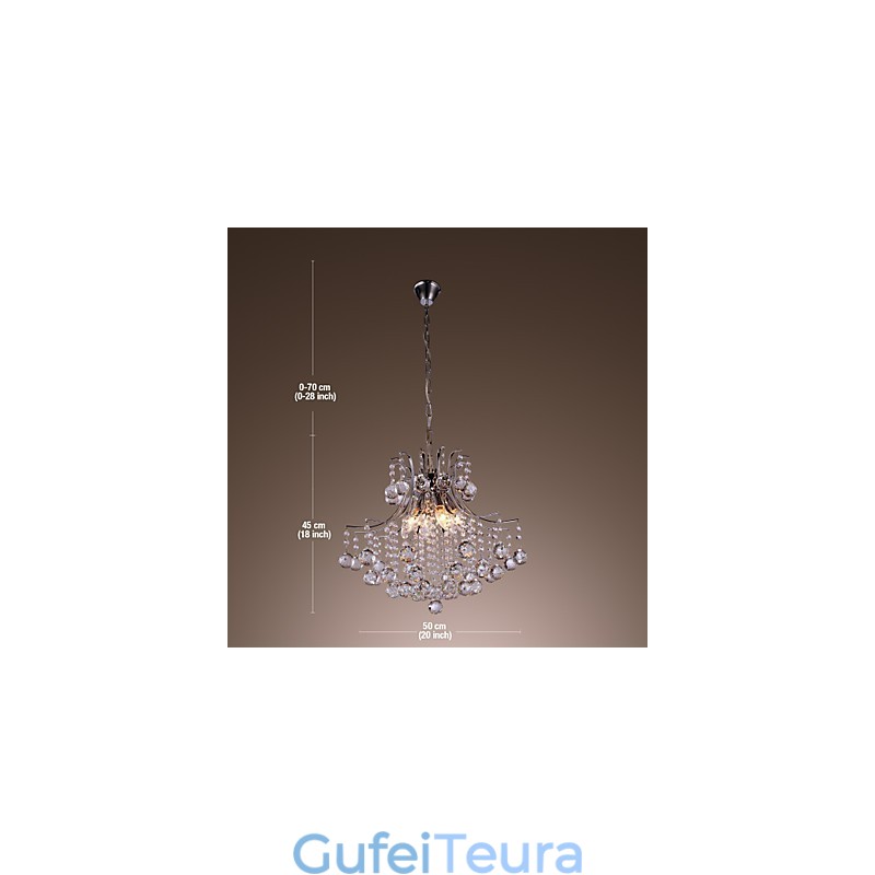 אור תליון מתכת מצופה אלקטרו בסגנון מיני קריסטל מודרני עכשווי