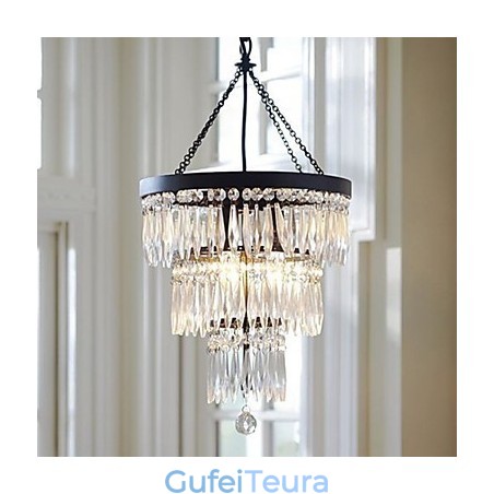 תליון 3 Light Modern Elelgant ציור קריסטל מתכת תליון 3 Light Modern Elelgant ציור קריסטל מתכת