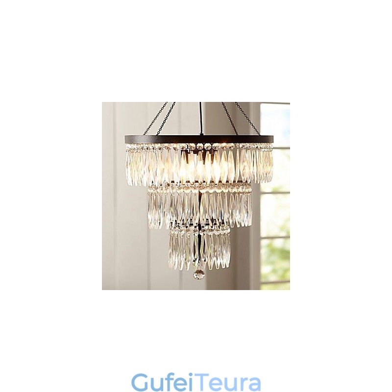 תליון 3 Light Modern Elelgant ציור קריסטל מתכת