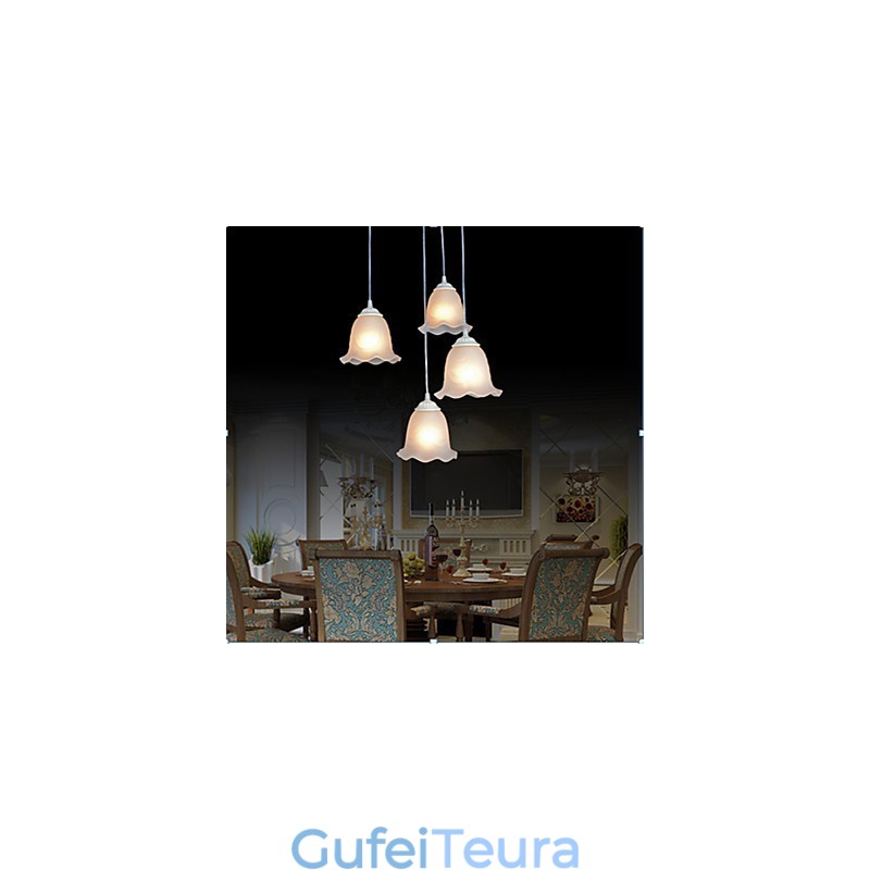 תליון ארבע נורות לבן אירופאי רטרו קלאסי