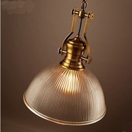 אמריקאי רטרו אירופאי יחיד ראש נברשת זכוכית שקופה