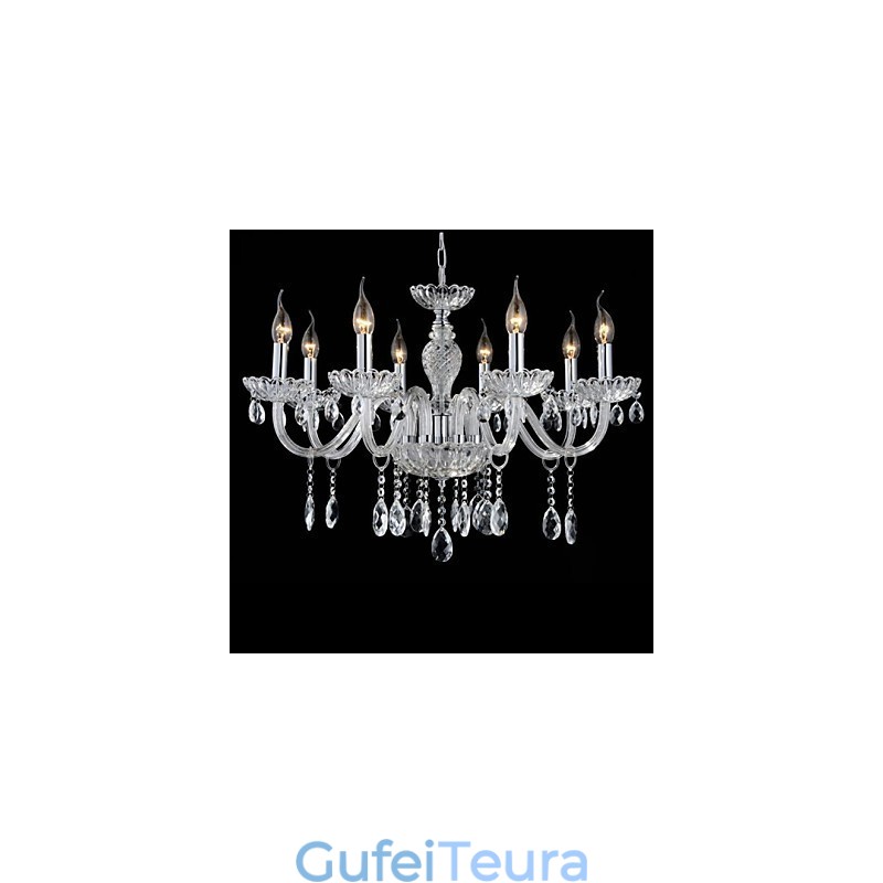 8 אור הסגנון של הארמון נברשת זכוכית עם נורת נר