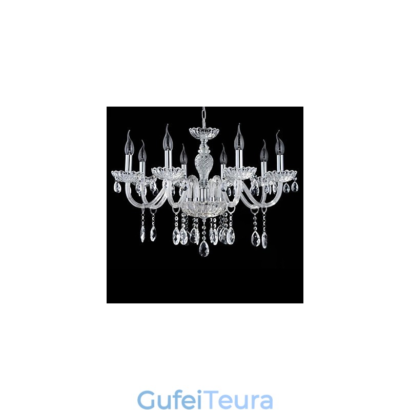 8 אור הסגנון של הארמון נברשת זכוכית עם נורת נר