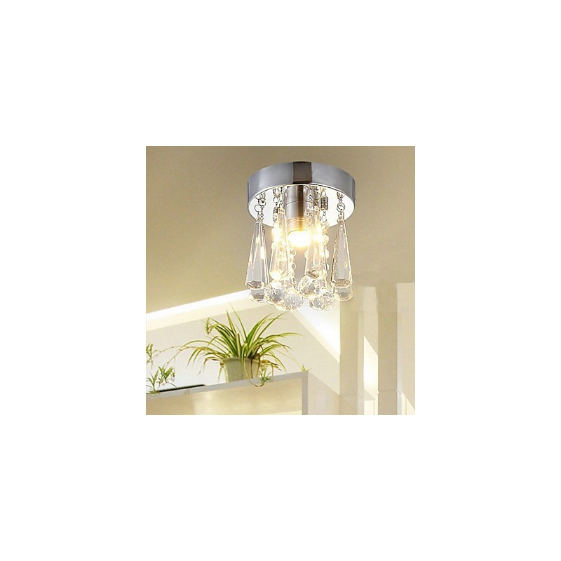 Modern Crystal 1 Lights Flush Mount בצורת כתר