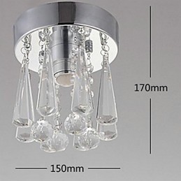 Modern Crystal 1 Lights Flush Mount בצורת כתר