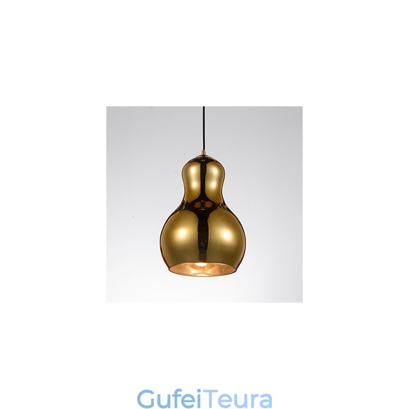 מנורת תליון בצורת דלעת 1 אור מודרני פשטות זהב כרום רוז זהב ענבר מעושן אפור זכוכית & פלדת פחמן