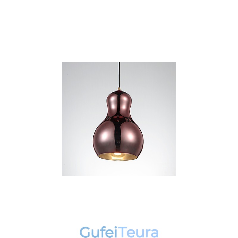 מנורת תליון בצורת דלעת 1 אור מודרני פשטות זהב כרום רוז זהב ענבר מעושן אפור זכוכית & פלדת פחמן