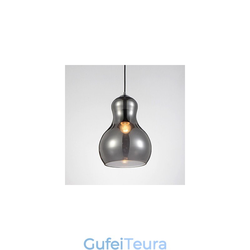 מנורת תליון בצורת דלעת 1 אור מודרני פשטות זהב כרום רוז זהב ענבר מעושן אפור זכוכית & פלדת פחמן