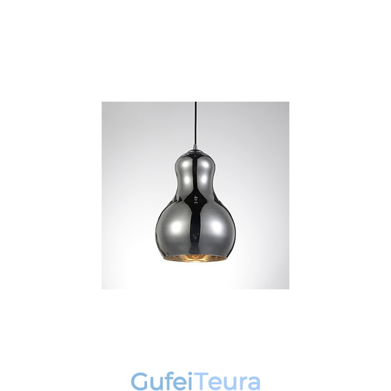 מנורת תליון בצורת דלעת 1 אור מודרני פשטות זהב כרום רוז זהב ענבר מעושן אפור זכוכית & פלדת פחמן