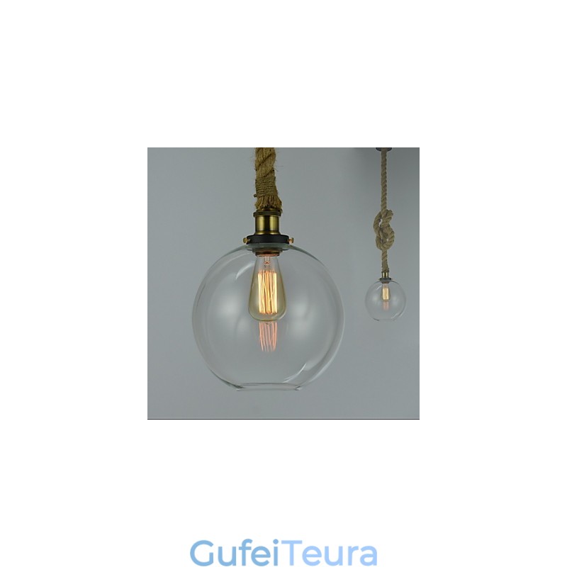 מדינה אמריקאית וינטג' תעשייתי נברשת זכוכית יצירתית חבל ראש יחיד