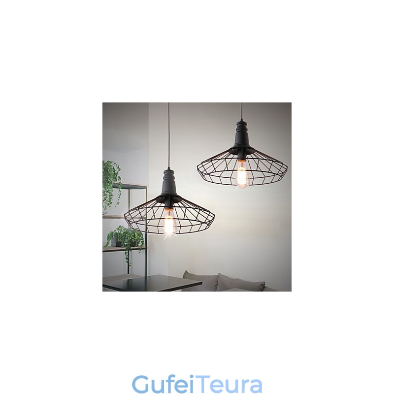 כפרי לודג' רטרו כפרי ציור מיני בסגנון ציור מתכת תליון אור מוסך