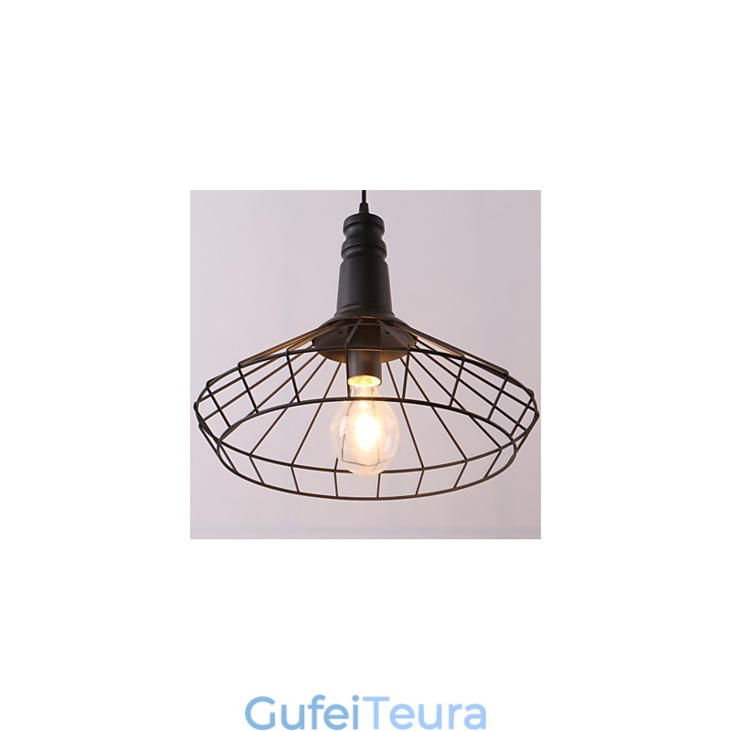 כפרי לודג' רטרו כפרי ציור מיני בסגנון ציור מתכת תליון אור מוסך