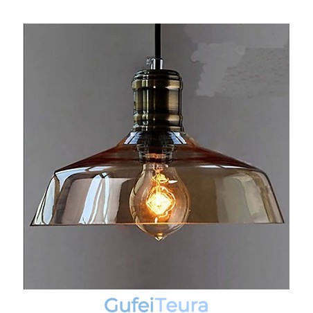 מנורת תליון זכוכית רטרו תעשייתית פשוטה