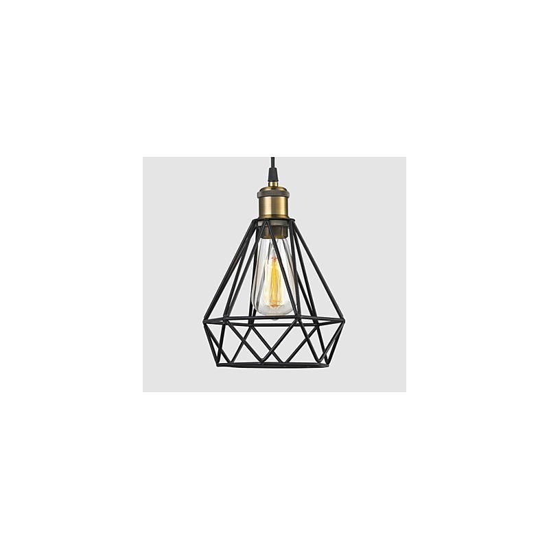 תיל תעשייתי CAGE PENDANT LIGHT קפה לופט מחסן תאורה כבל שחור