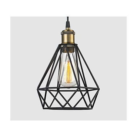 תיל תעשייתי CAGE PENDANT LIGHT קפה לופט מחסן תאורה כבל שחור
