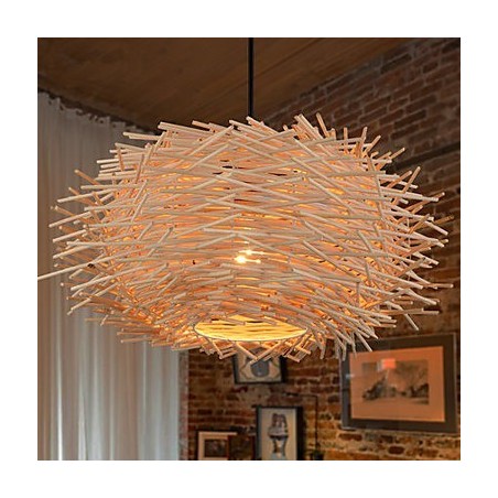 נברשת מיני סטייל פנס עץ במבוק