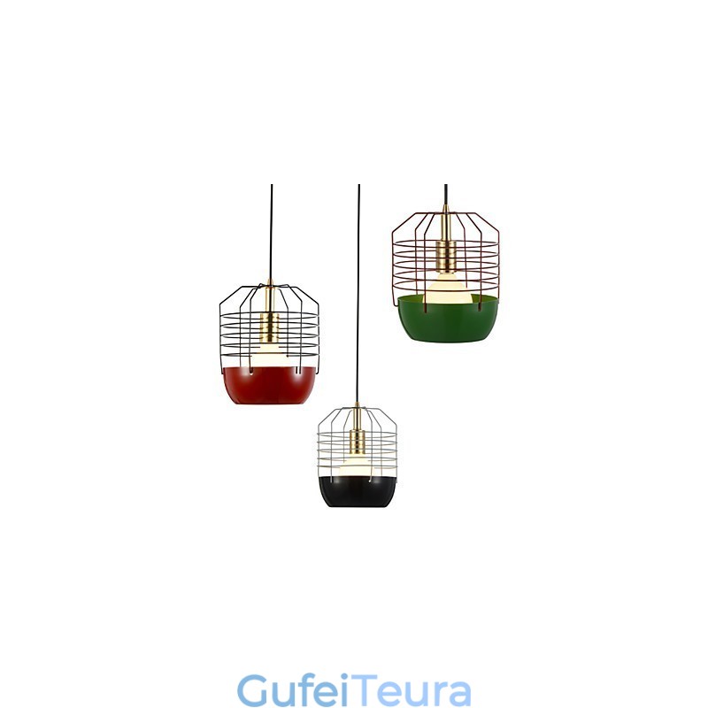 מיני מנורת תליון קורי עכביש אמנותית 1 אור פשטות Mordern גימור שחור לבן ירוק אדום פלדת פחמן Droplight