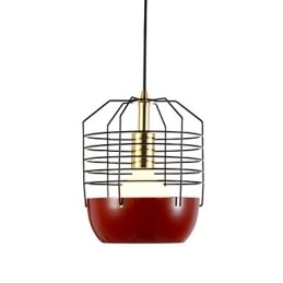 מיני מנורת תליון קורי עכביש אמנותית 1 אור פשטות Mordern גימור שחור לבן ירוק אדום פלדת פחמן Droplight