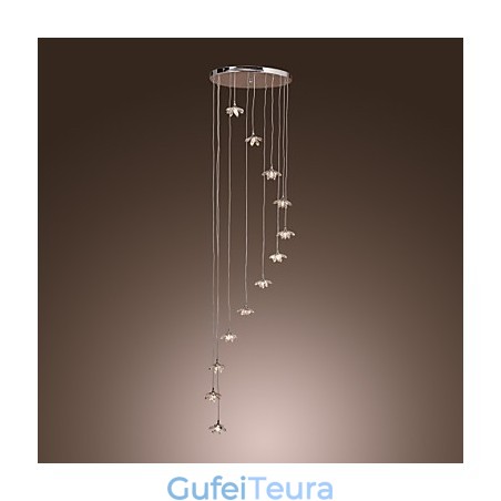 אור תליון מתכת כרום מודרני עכשווי קריסטל מיני