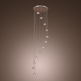 אור תליון מתכת כרום מודרני עכשווי קריסטל מיני