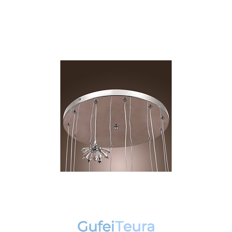 אור תליון מתכת כרום מודרני עכשווי קריסטל מיני