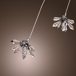 אור תליון מתכת כרום מודרני עכשווי קריסטל מיני